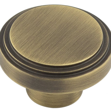 Frelan Hardware - Cropley Cupboard Knobs - 40mm - No Rose; #finish_antique-brass