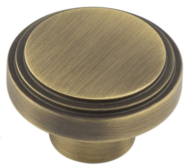 Frelan Hardware - Cropley Cupboard Knobs - 40mm - No Rose; #finish_antique-brass