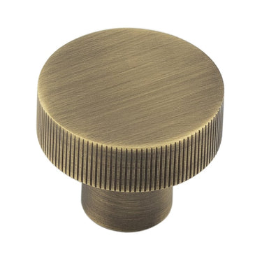 Frelan Hardware - Hoxton Thaxted Cabinet Handles - No Plate - 30mm Knob; #finish_antique-brass