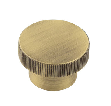 Frelan Hardware - Hoxton Thaxted Cabinet Handles - No Plate - 40mm Knob; #finish_antique-brass
