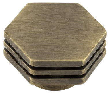Frelan Hardware - Nile Cupboard Knobs - 40mm - No Rose; #finish_antique-brass