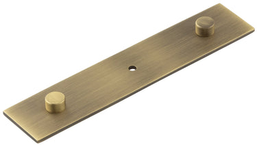 Frelan Hardware - Fanshaw Backplate for Cupboard Knobs - 140mm x 30mm; #finish_antique-brass