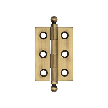Frelan Hardware - Hoxton Brass Finial Hinges - 50mm x 35mm (2") - 50mm x 35mm; #finish_antique-brass