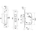 Jedo 3 Lever Sash Lock - 65mm