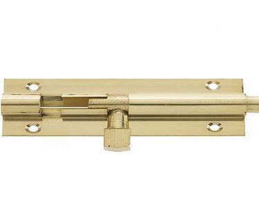 Frelan Hardware - Jedo Brass Heavy Straight Barrel Bolts - 152mm x 38mm; #finish_polished-brass