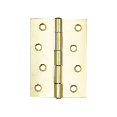 Frelan Hardware - Steel Plain Bearing Butt Hinges - 102mm x 76mm; #finish_polished-brass