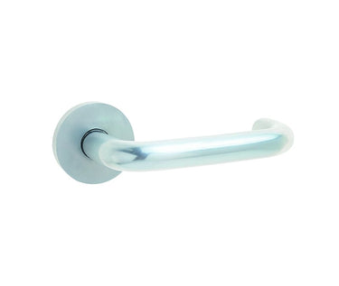 Frelan Hardware - Round Bar Aluminium Door Handles on Rose - Pair; #finish_satin-anodised-aluminium