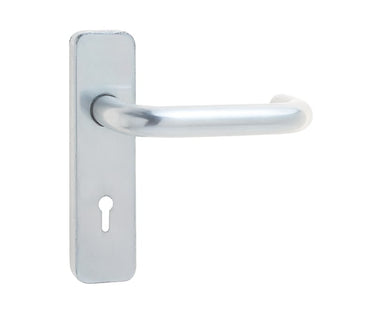 Frelan Hardware - Round Bar Aluminium Door Handles - Pair - Lock; #finish_satin-anodised-aluminium