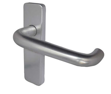 Frelan Hardware - Round Bar Aluminium Door Handles - Pair - Latch; #finish_satin-anodised-aluminium