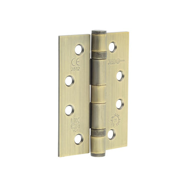 Frelan Hardware - Steel Ball Bearing Hinges - Grade 11 - 102mm x 76mm; #finish_antique-brass