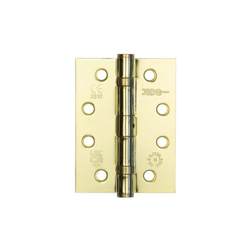 Frelan Hardware - Steel Ball Bearing Hinges - Grade 11 - 102mm x 76mm; #finish_polished-brass