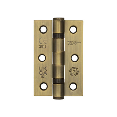 Frelan Hardware - Steel Ball Bearing Hinges - Grade 7 - 76mm x 50mm; #finish_antique-brass