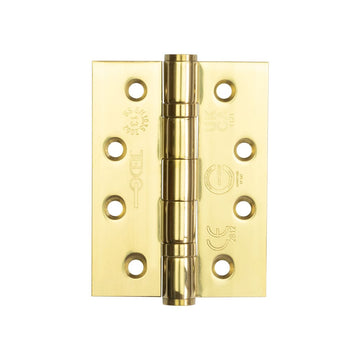 Frelan Hardware - Certifire Stainless Steel Ball Bearing Hinges - Grade 13 - 102mm x 76mm; #finish_polished-brass