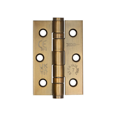 Frelan Hardware - Jedo Stainless Steel Grade 7 Ball Bearing Hinges - 76mm x 50mm; #finish_antique-brass