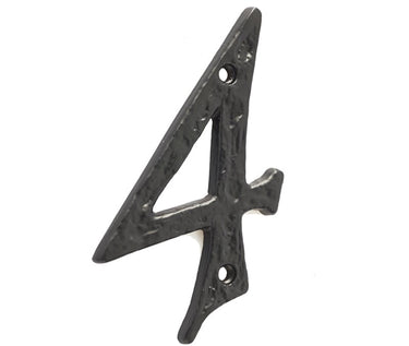 Frelan Hardware - Antique Door Numerals - 4; #finish_black