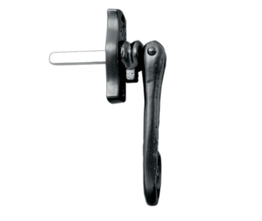 Frelan Hardware - Antique Locking Espagnolette Window Fasteners - Left Hand; #finish_black