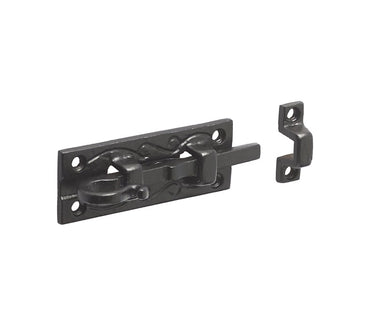 Frelan Hardware - Antique Straight Door Bolts - 100mm; #finish_black