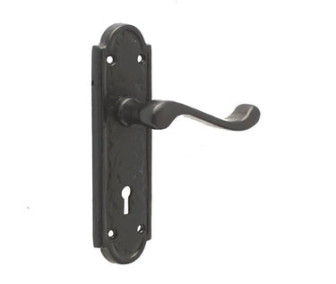 Frelan Hardware - Turnberry Suite Door Handles - Pair - Lock; #finish_black
