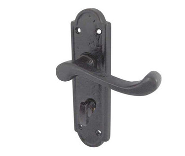 Frelan Hardware - Turnberry Suite Door Handles - Pair - Bathroom; #finish_black