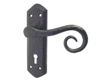 Frelan Hardware - Royal Suite Door Handles - Pair - Lock; #finish_black