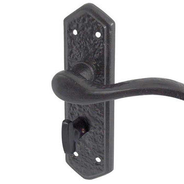 Frelan Hardware - Wentworth Suite Door Handles - Pair - Bathroom; #finish_black