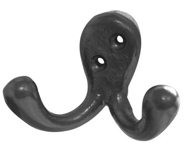 Frelan Hardware - Antique Robe Hook - Double; #finish_black