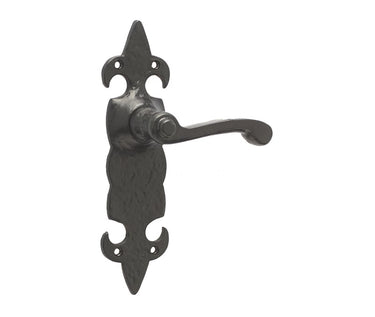 Frelan Hardware - Fleur De Lys Suite Door Handles - Pair - Latch; #finish_black
