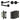Frelan Hardware - Jedo Classic Door Pack - 44mm Backset - Knurled Turn - 4" Hinge; #finish_black
