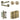 Frelan Hardware - Jedo Bloom Door Pack - 44mm Backset - Traditional Turn - 3" Hinge; #finish_antique-brass