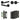 Frelan Hardware - Jedo Bloom Door Pack - 57mm Backset - Plain Turn - 4" Hinge; #finish_black