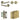 Frelan Hardware - Jedo Hex Door Pack - 57mm Backset - Plain Turn - 4" Hinge; #finish_antique-brass