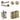 Frelan Hardware - Jedo Bari Door Pack - 44mm Backset - Traditional Turn - 3" Hinge; #finish_antique-brass