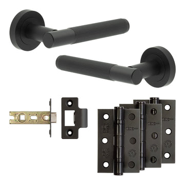 Frelan Hardware - Jedo Venice Door Pack - 44mm Backset - Latch - 3" Hinge; #finish_black