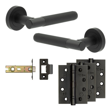 Frelan Hardware - Jedo Venice Door Pack - 57mm Backset - Latch - 4" Hinge; #finish_black