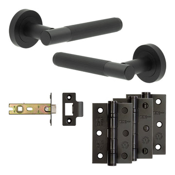 Frelan Hardware - Jedo Venice Door Pack - 57mm Backset - Latch - 3" Hinge; #finish_black