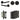 Frelan Hardware - Jedo Midtown Door Pack - 44mm Backset - Traditional Turn - 4" Hinge; #finish_black