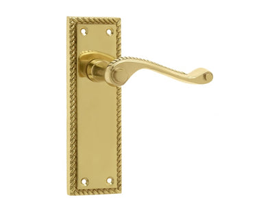 Frelan Hardware - Georgian Suite Door Handles - Pair - Latch; #finish_polished-brass