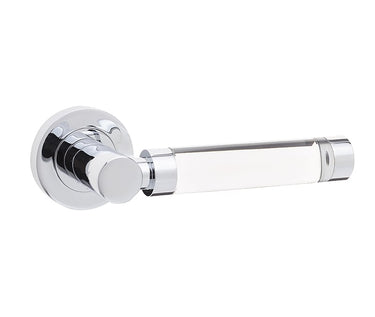 Frelan Hardware - Jedo Natural Milo Door Handles on Rose - Pair; #finish_polished-chrome
