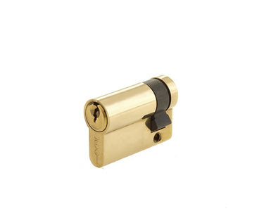 Frelan Hardware - Jedo Euro Profile Single Cylinder - Keyed to Differ - 40mm; #finish_polished-brass