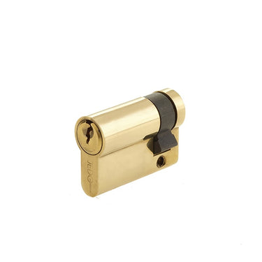 Frelan Hardware - Jedo Euro Profile Single Cylinder - Keyed to Differ - 50mm; #finish_polished-brass