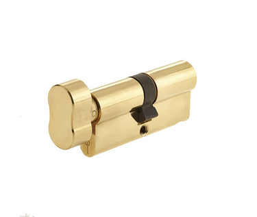 Frelan Hardware - Jedo Euro Profile Cylinder & Turns - 90mm; #finish_polished-brass