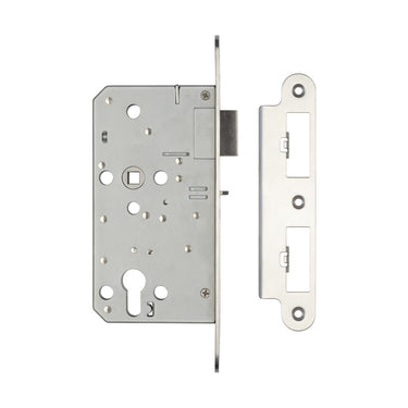 Frelan Hardware - Jedo Night Latch - 72mm - DIN Standard - Radiused; #finish_satin-stainless-steel