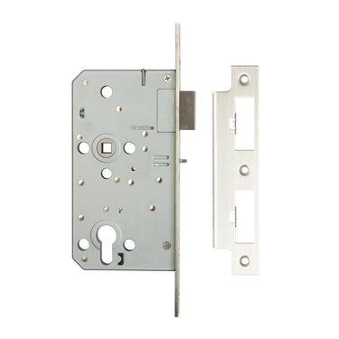 Frelan Hardware - Jedo Night Latch - 72mm - DIN Standard - Squared; #finish_satin-stainless-steel
