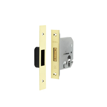 Frelan Hardware - Jedo Euro Profile Dead Lock - 76mm; #finish_polished-brass
