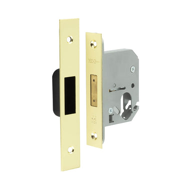 Frelan Hardware - Jedo Oval Profile Dead Locks - 65mm; #finish_polished-brass