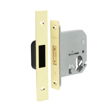 Frelan Hardware - Jedo Oval Profile Dead Locks - 76mm; #finish_polished-brass