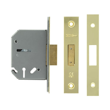 Frelan Hardware - Jedo 3 Lever Dead Lock - 65mm; #finish_polished-brass
