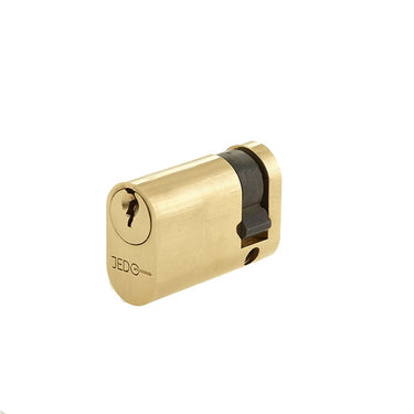 Frelan Hardware - Oval Profile Single Cylinders - 40mm; #finish_polished-brass