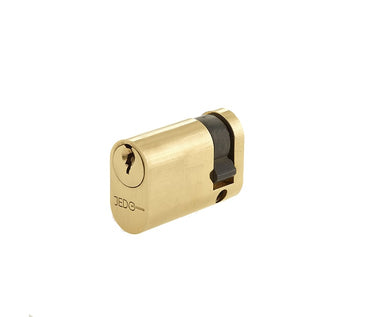 Frelan Hardware - Oval Profile Single Cylinders - 45mm; #finish_polished-brass