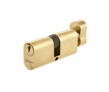 Frelan Hardware - Oval Profile Cylinders & Turns - 60mm; #finish_polished-brass